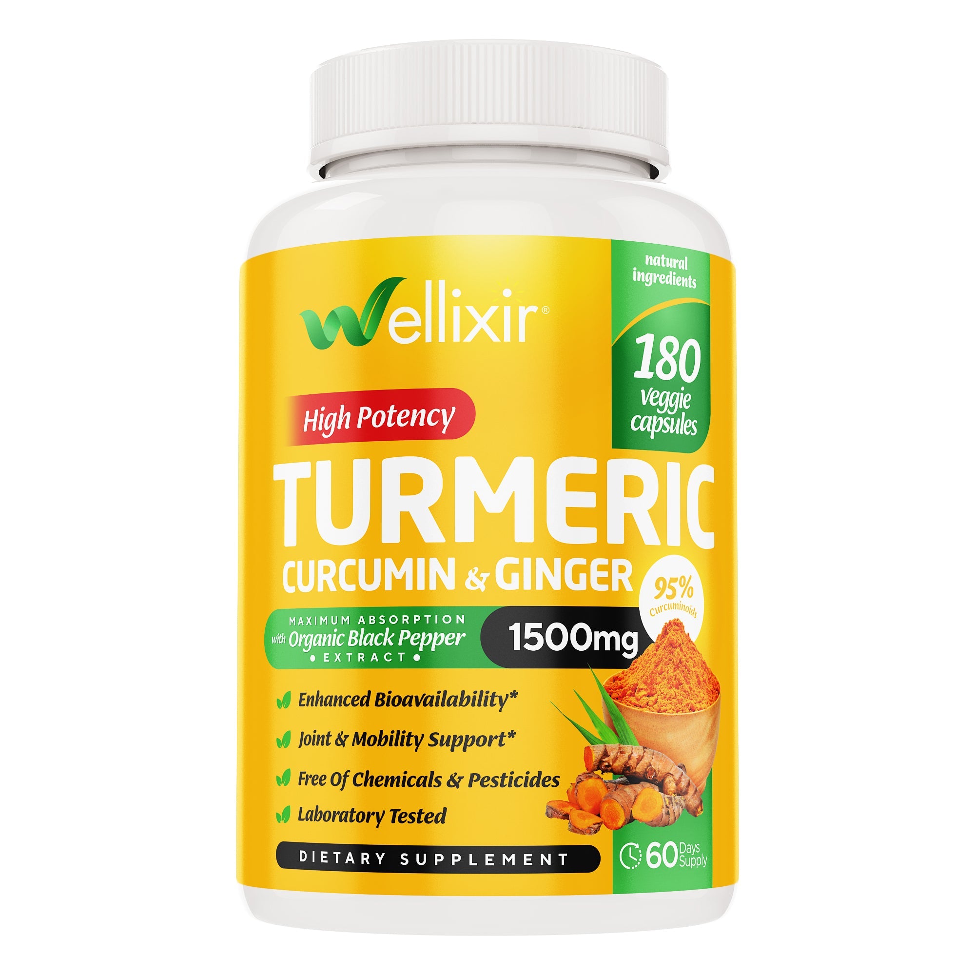 Turmeric Curcumin & Ginger -180 Caps